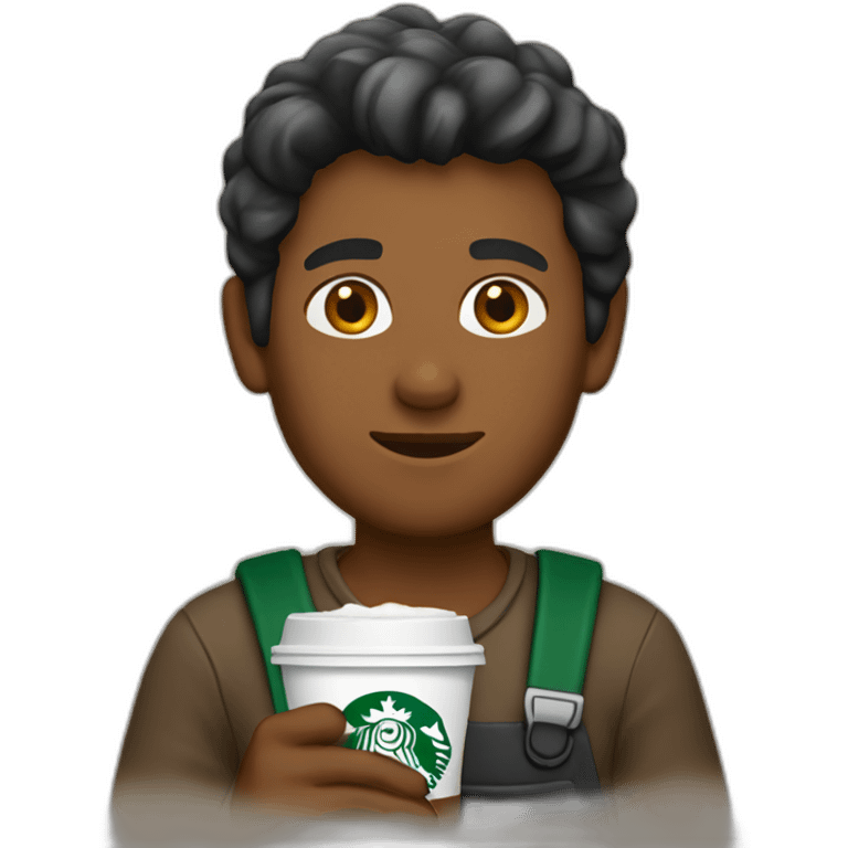 Shepherd working at Starbucks emoji