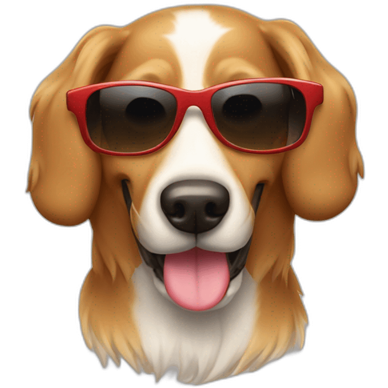 dog braco weimanerer smiling with sun glasess emoji