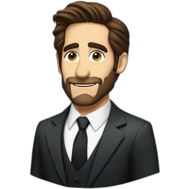 jake gyllenhaal cartoon wearing suit emoji