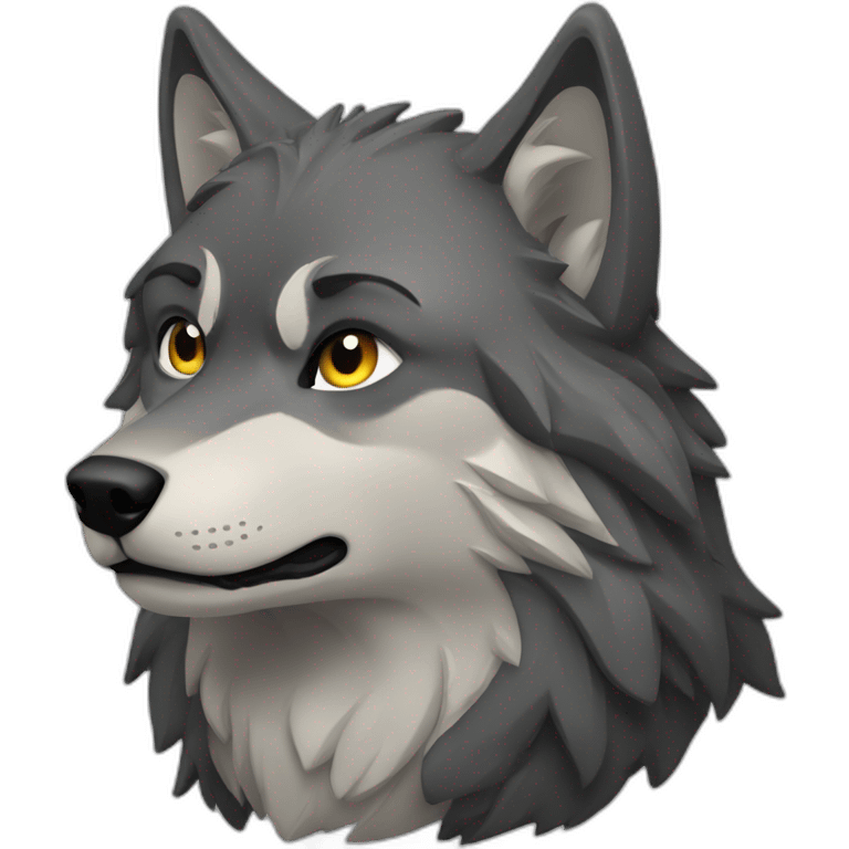 Wolf in black mountain  emoji