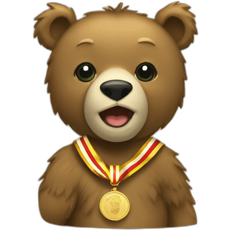 bear with gold medal emoji