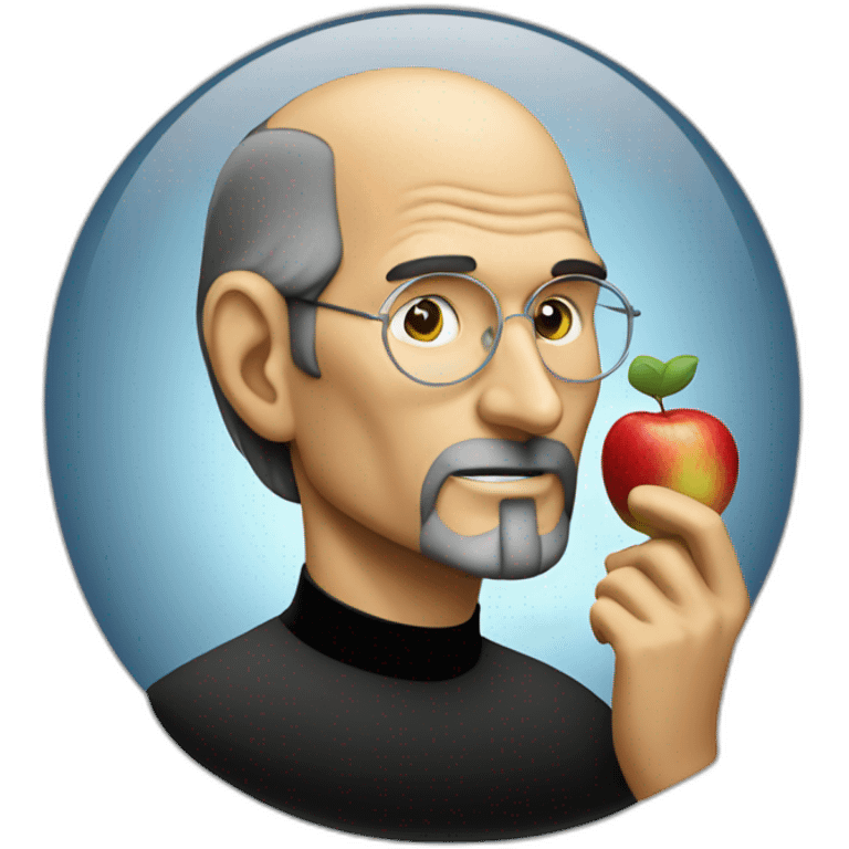 steve jobs eating an apple logo from apple emoji