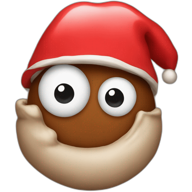 poop emoji wearing red cap emoji