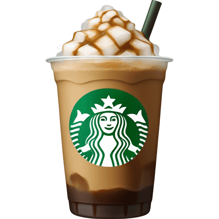 Starbuck ice coffee with ice cubes emoji