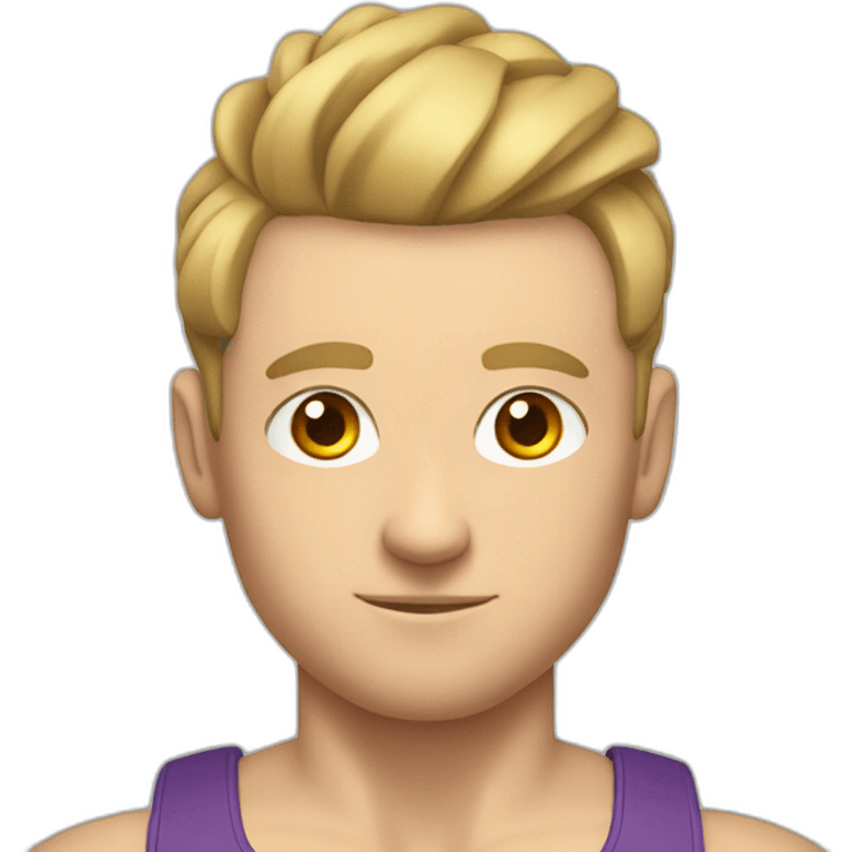 White Man with a bun doing Olimpyc Weightlifting emoji