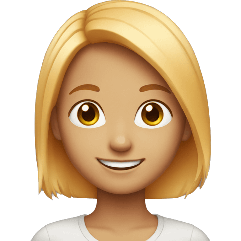 smiling girl with blonde red hair emoji