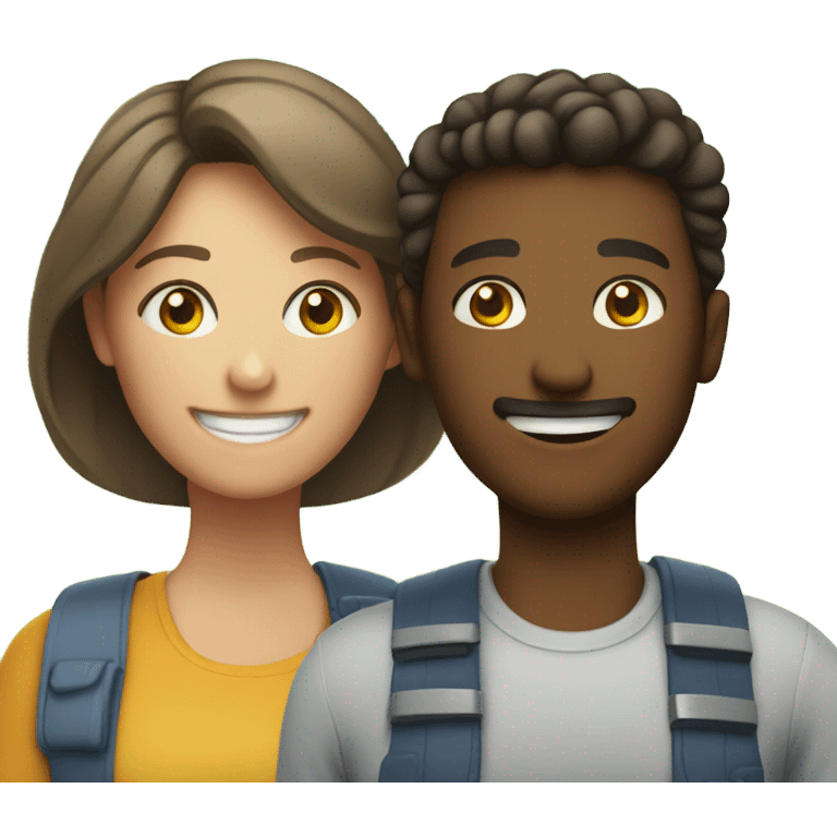 smiling duo in outdoor setting emoji