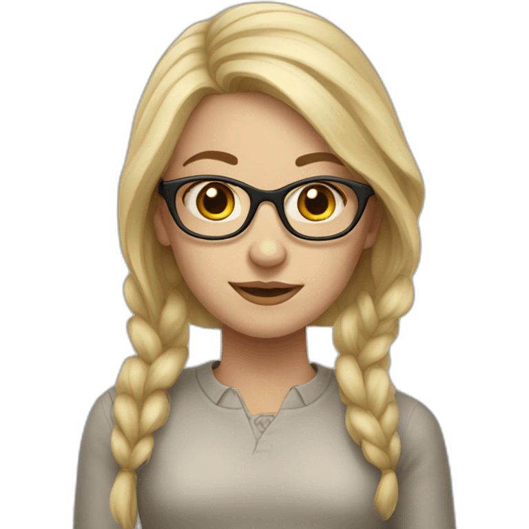 white trad girl with glasses and blonde hair emoji