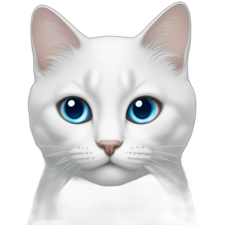 chat blanc aux yeux bleu qui dort emoji