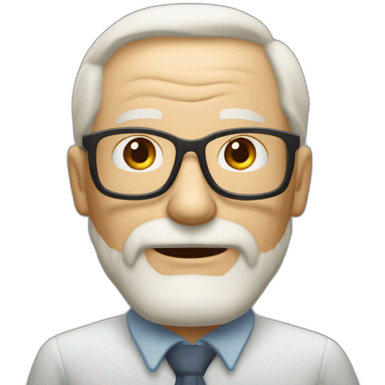 62 years blond old man with a light beard with lunettes  emoji