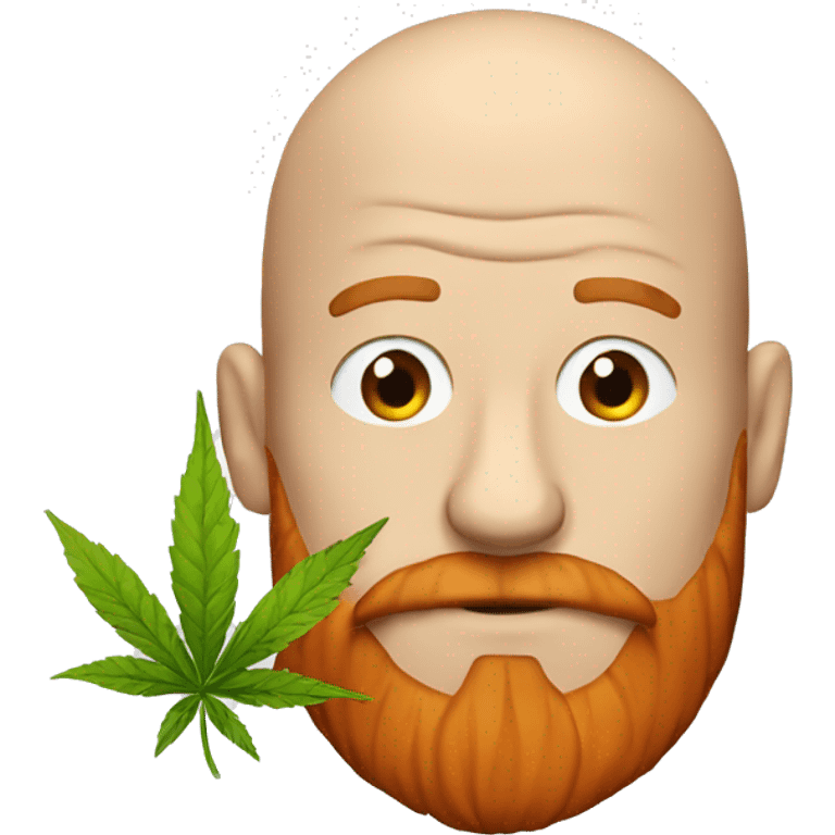 Emoji weed smoker with bald head and red beard emoji