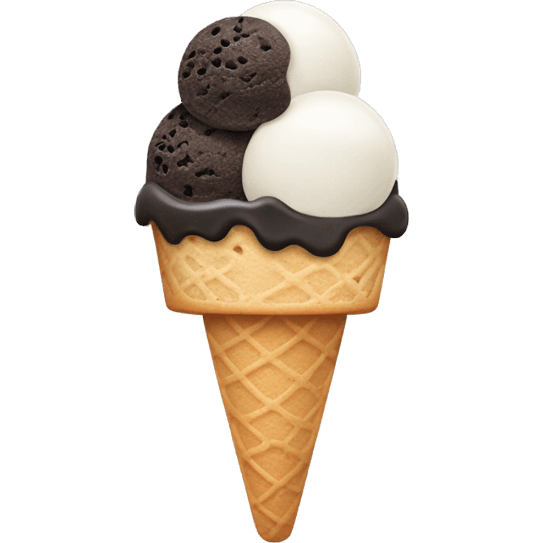 Scoop of cookies and cream ice-cream emoji