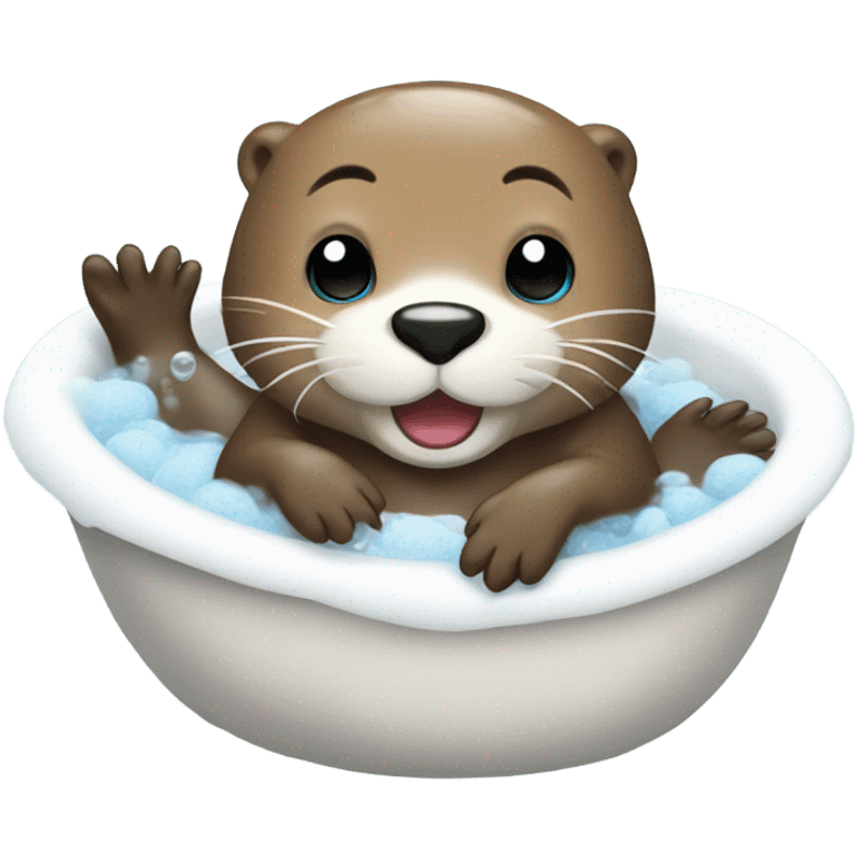 Otter taking a bubble bath emoji