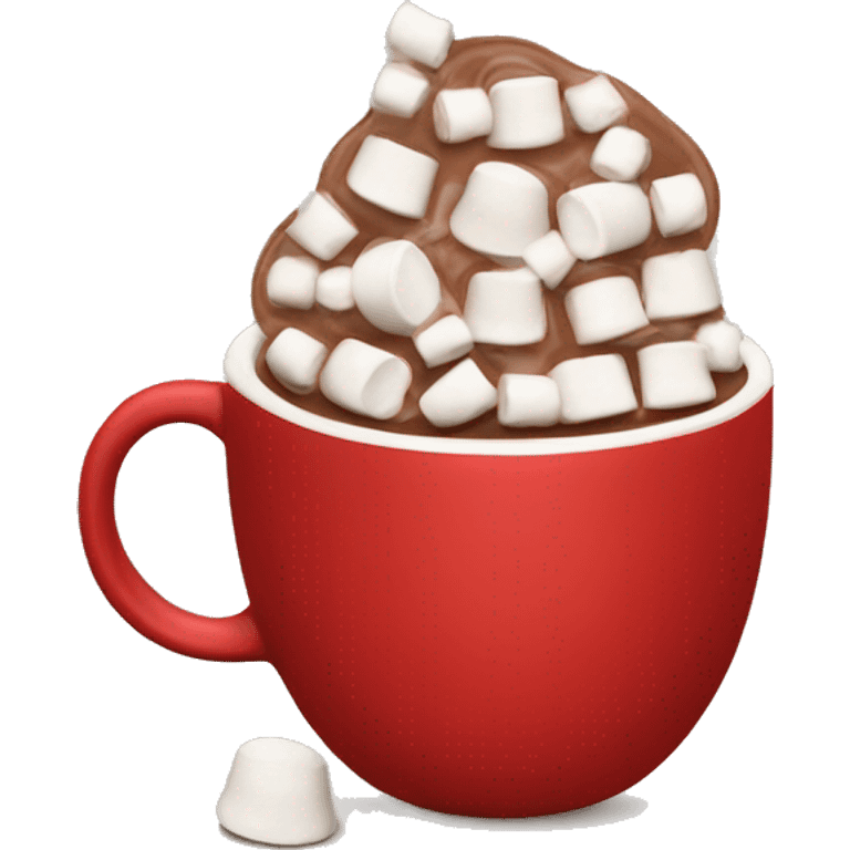 Hot chocolate with marshmallows Christmas themed red cup  emoji