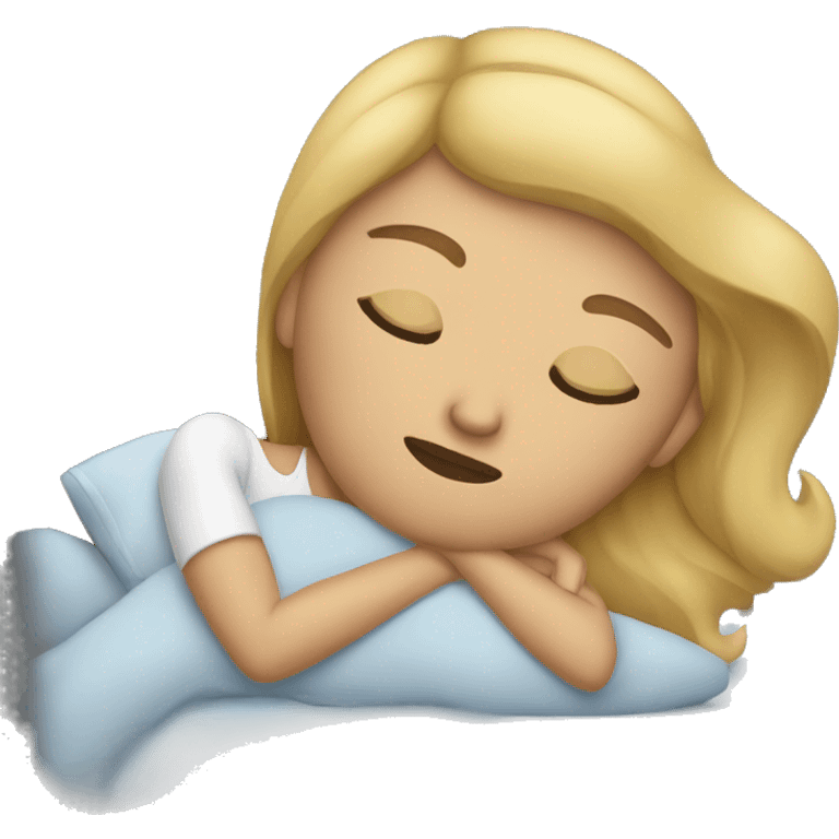 woman sleeping with z z z emoji