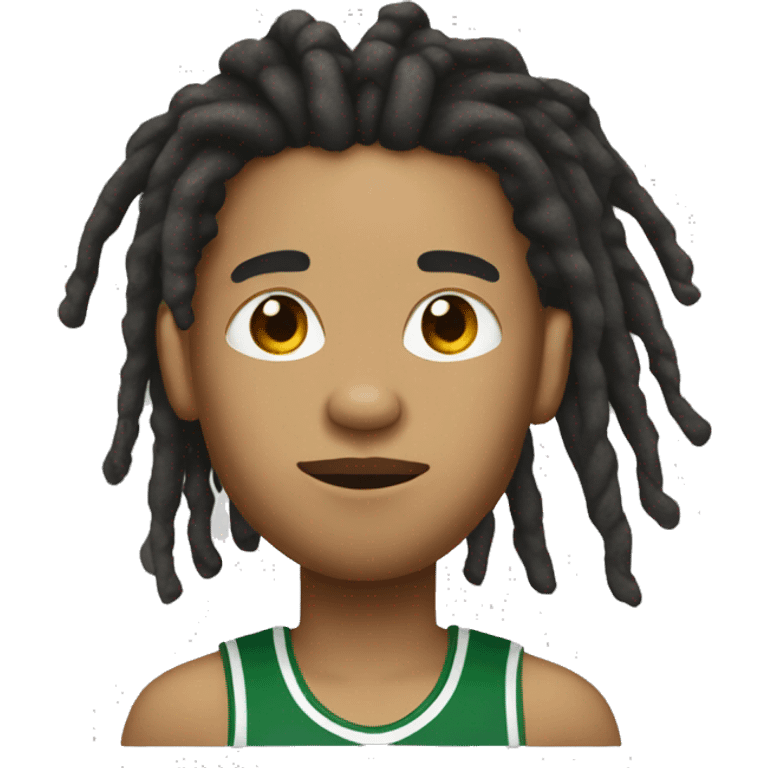 Light skin with dreads and a basketball  emoji