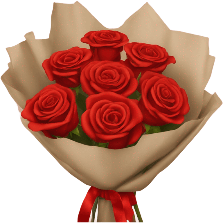 Red Rose bouquet with red wrap paper  emoji