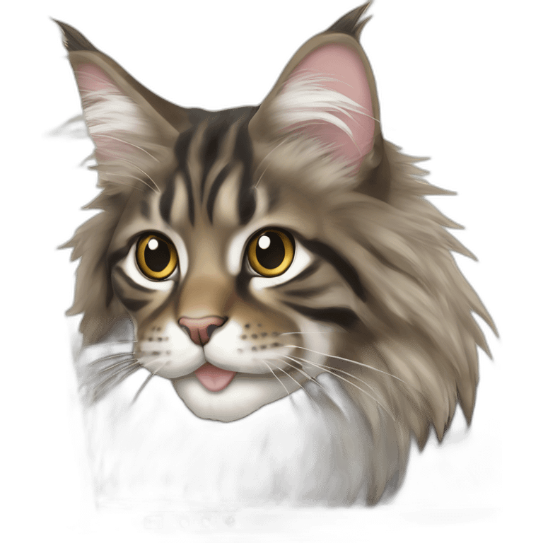 maine coon on a computer emoji