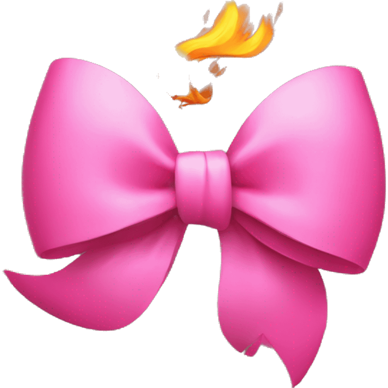 Big pink bow with fire flame in the background emoji