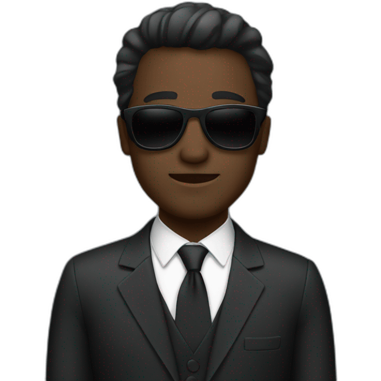 man with suit dark skin sunglasses emoji