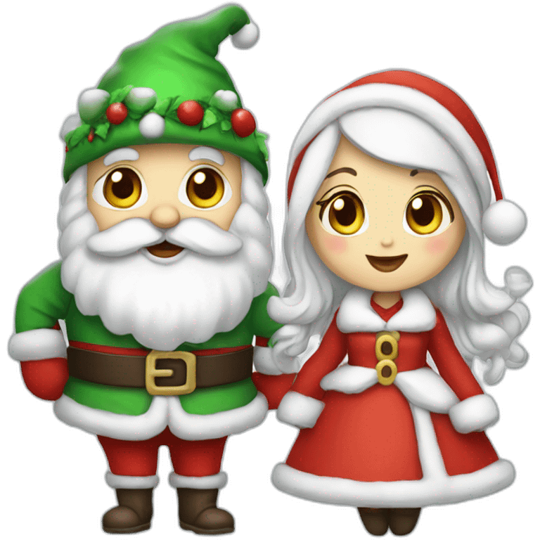 santa claus and the snow maiden emoji