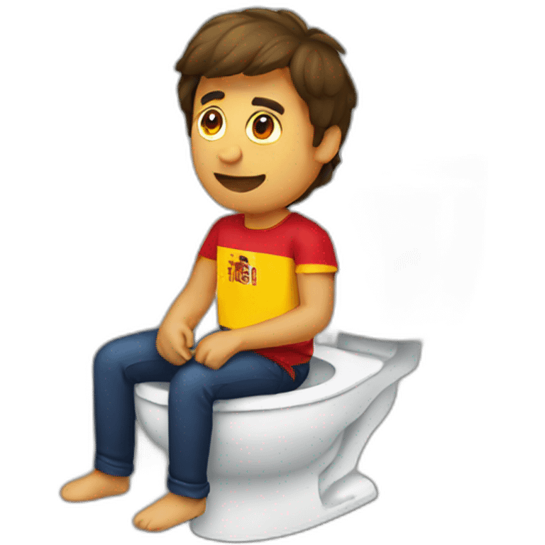 spanish guy with flag sitting on toilet emoji