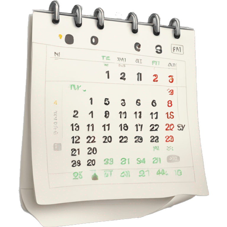 calendar with one day marked emoji