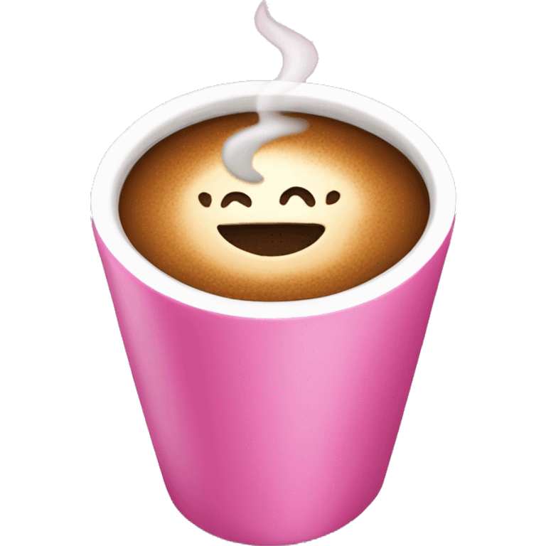 coffee in pink cup  emoji