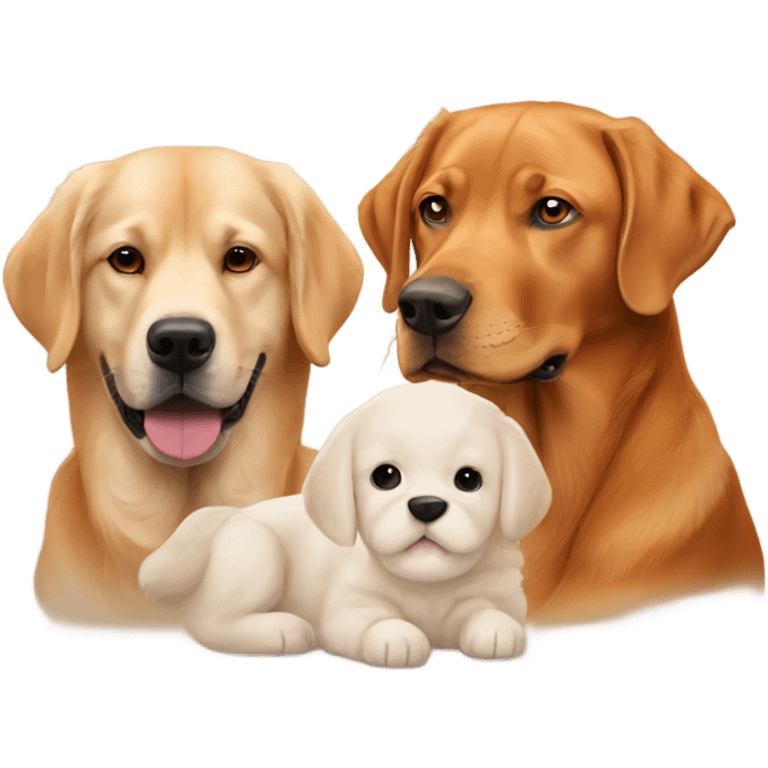 Couple and fox red Labrador and golden retriever emoji