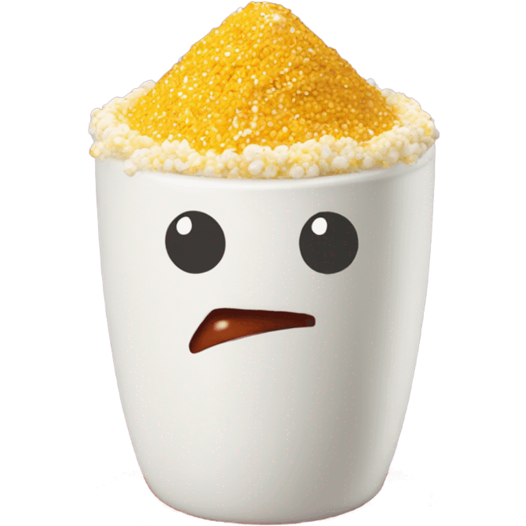 Elote en vaso con mayonesa and sprinkle chili powder  emoji