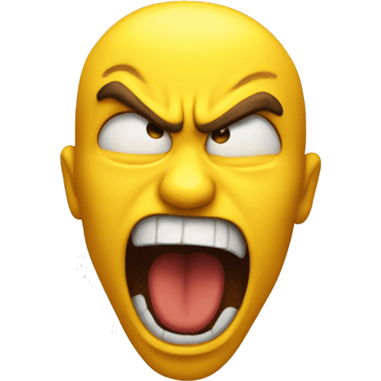 Yellow emoji with pure anger and rage emoji