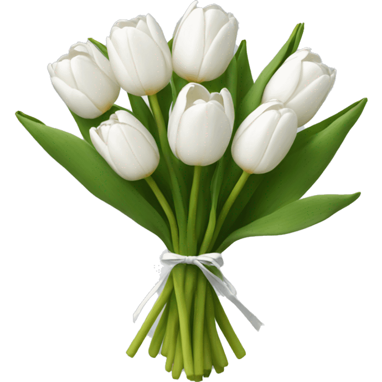 white tulip bouquet  emoji