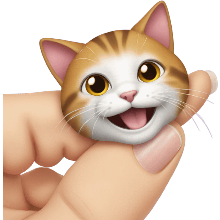 Cat biting a toe emoji