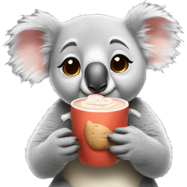 Koala drinking hot cocoa emoji