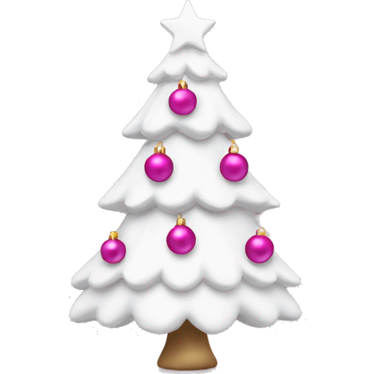 white christmas tree with pink ornaments  emoji