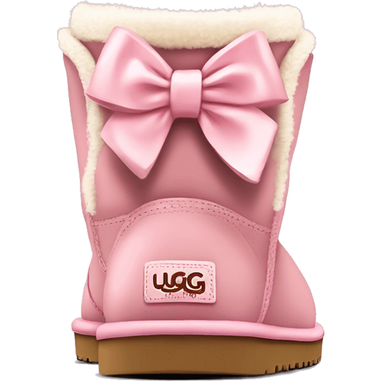 a cute light pink ugg with a bow on back emoji