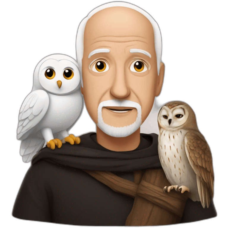 Paulo coelho with owl  emoji