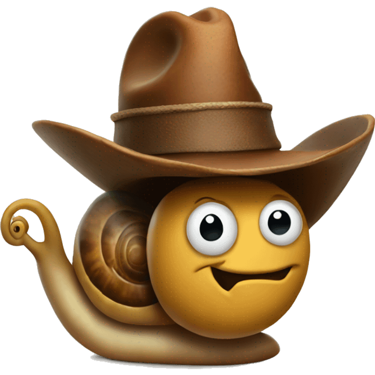 Snail wearing a cowboy hat emoji