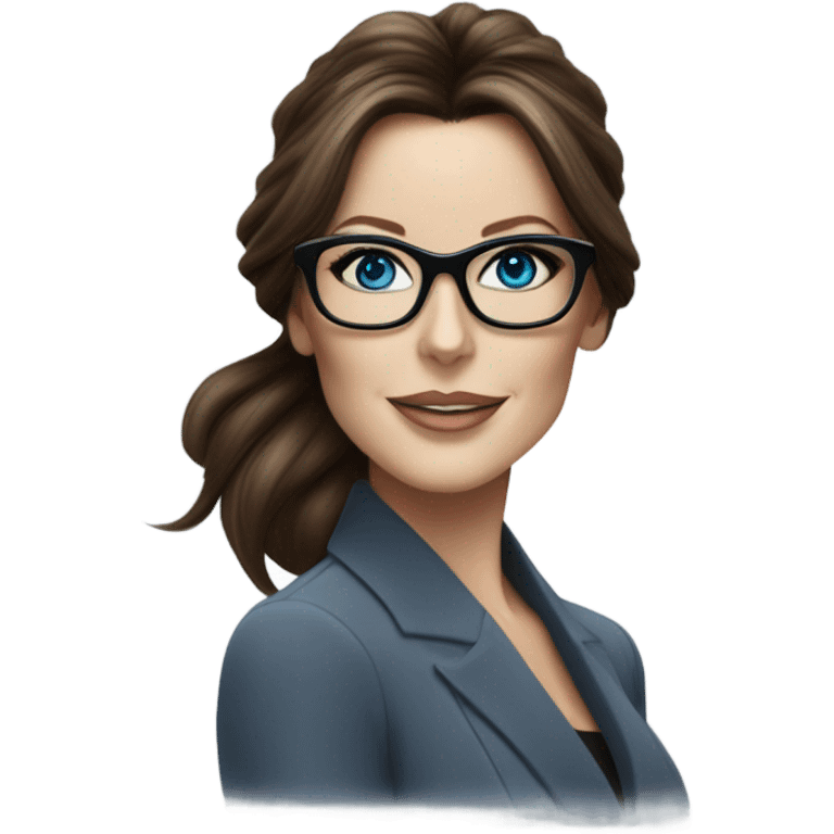 Kate Beckinsale, glasses, blue eyes happy elegant lifelike  emoji