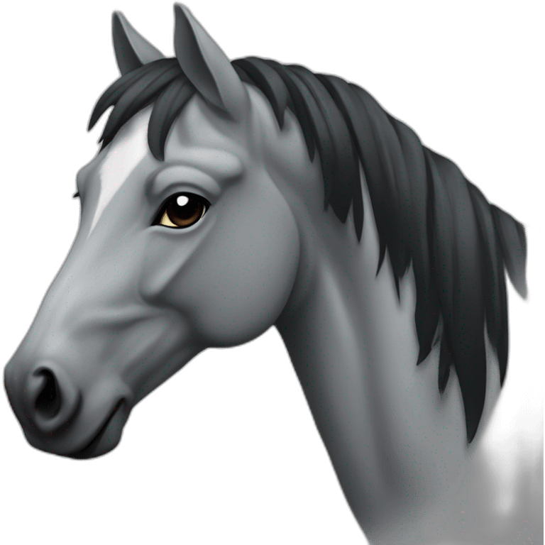 Cheval gris et noir emoji