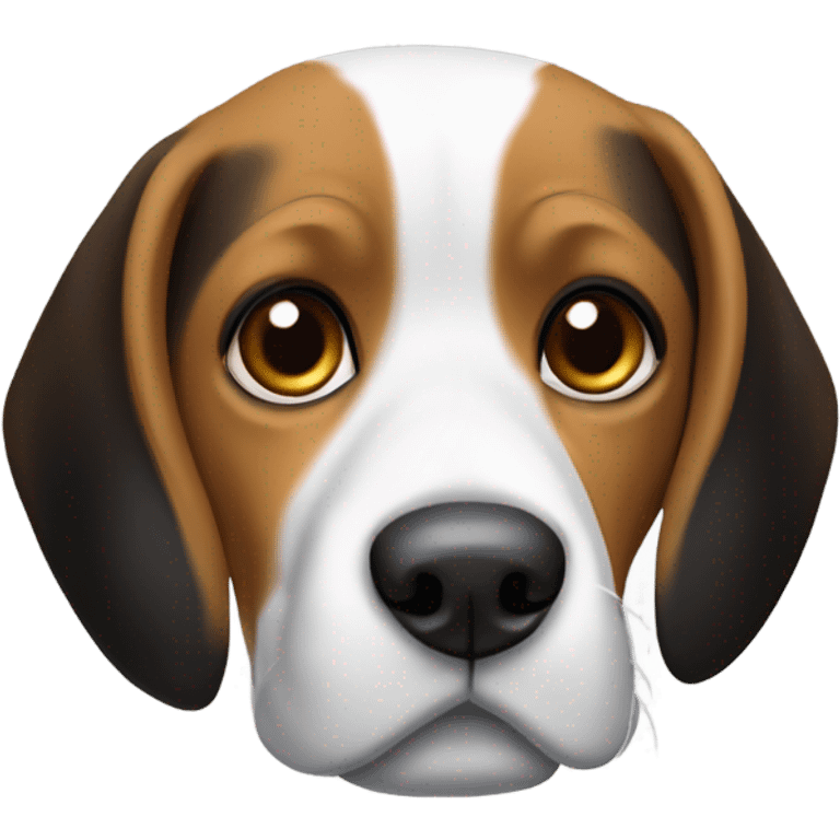 Old Tri color beagle with white face and brown eyes emoji