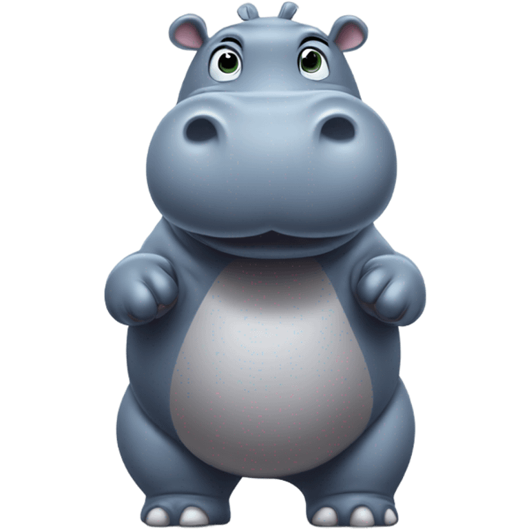 hippo waving emoji