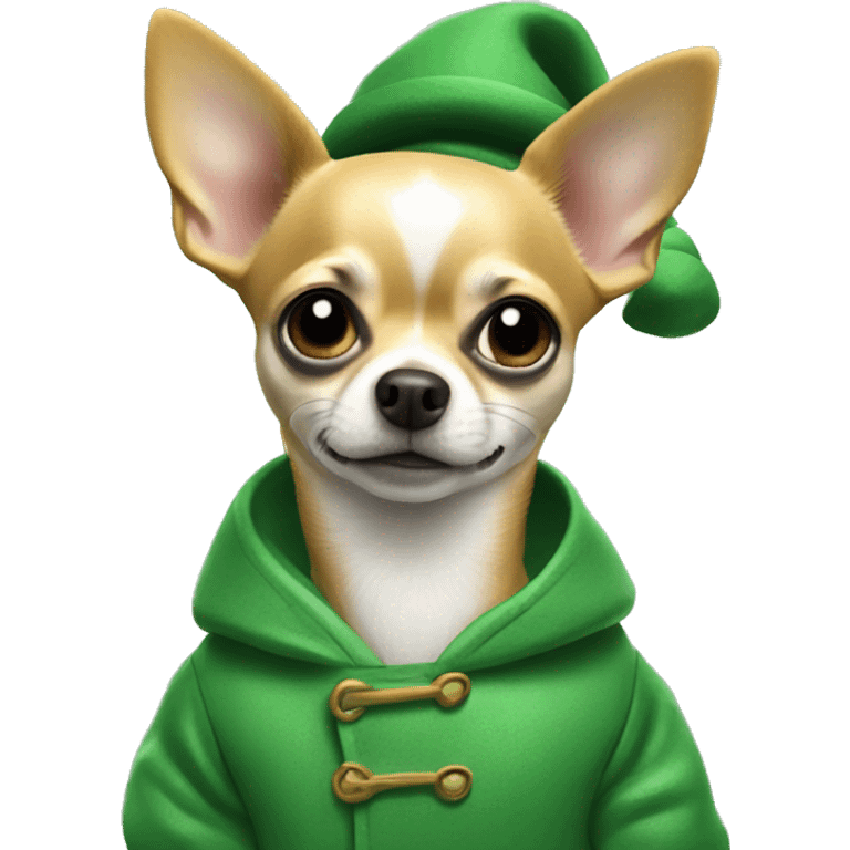 Chihuahua In green coat￼ emoji