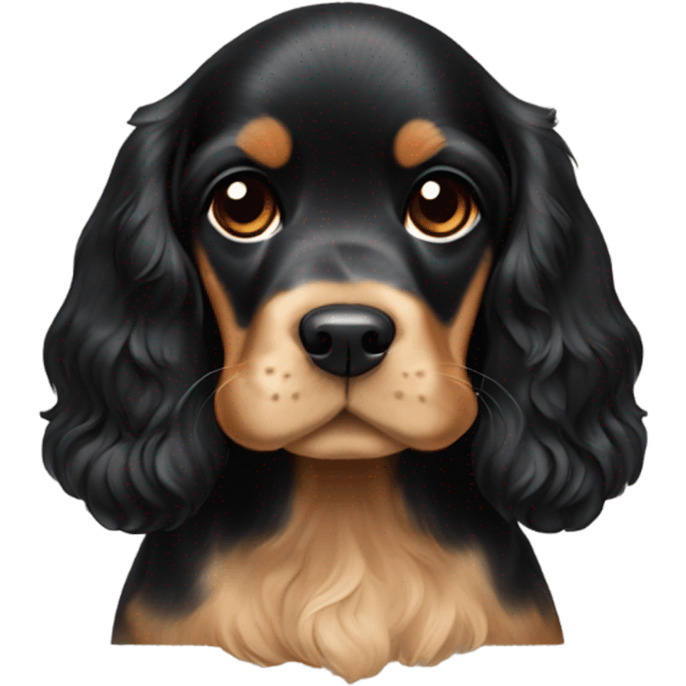 Black and Tan cocker spaniel puppy emoji