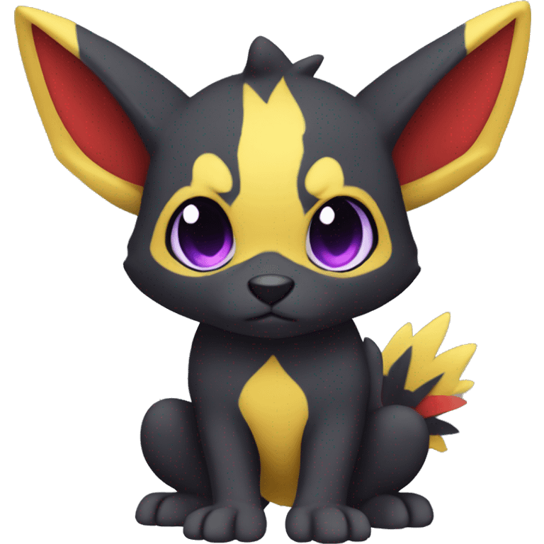 Cute cool dark black red purple yellow animal hybrid Fakemon full body emoji