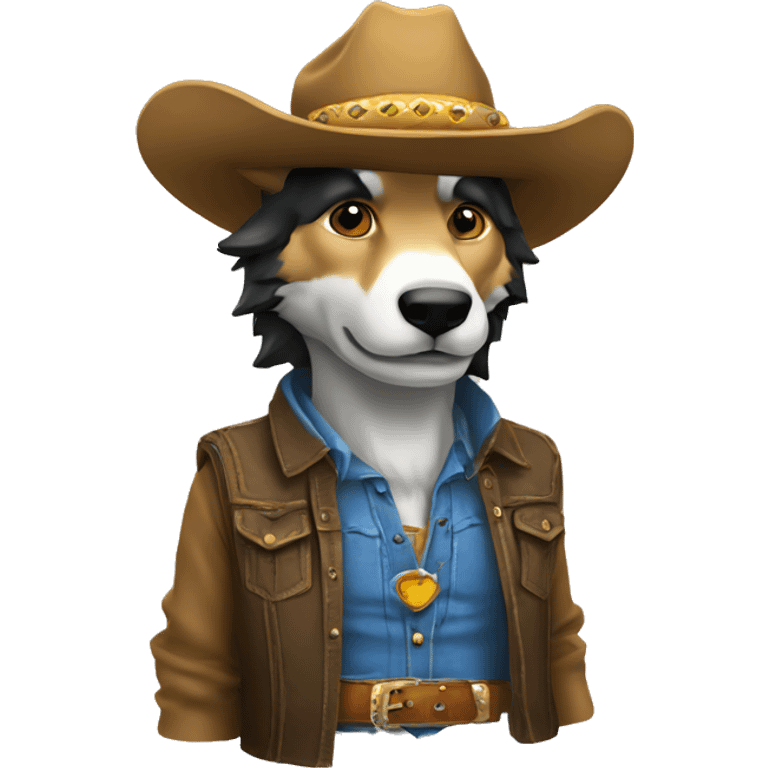 lobo con sombrero de vaquero emoji