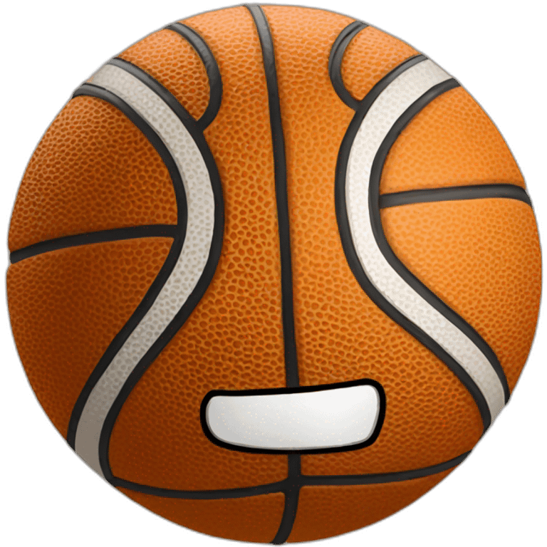 basketball with a face emoji