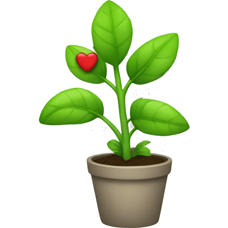 plant with hearts emoji