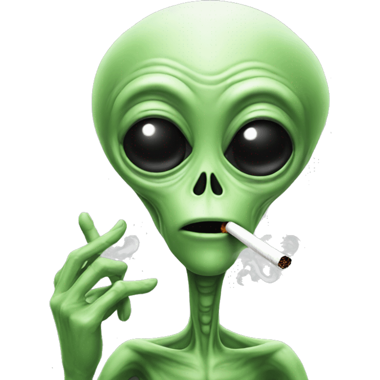 alien smoking a cigarette  emoji