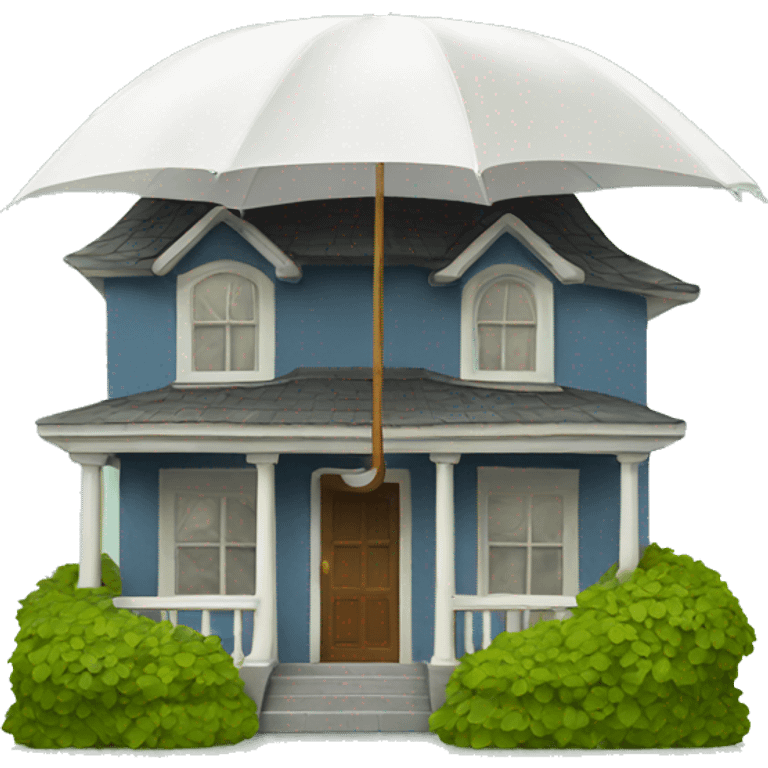 A house with an umbrella over it emoji